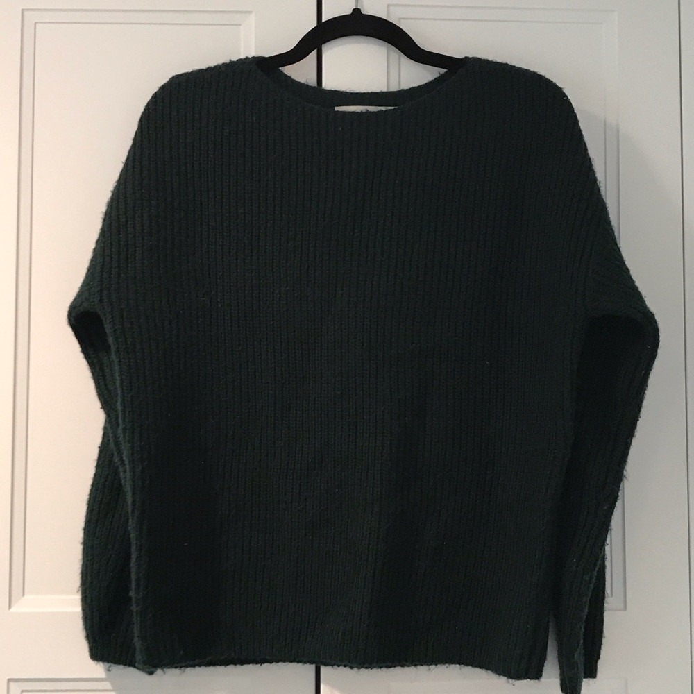 LOFT Dark Green Crewneck Sweater